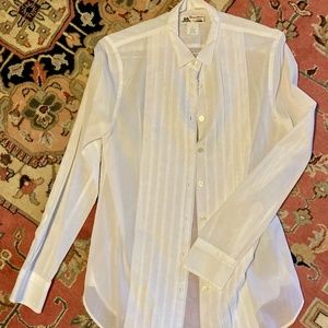 Never worn  $138 JCrew Thomas Mason semi sheer tuxedo button-down, sz 0